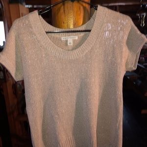 Banana Republic knit top Cream and Metallic S